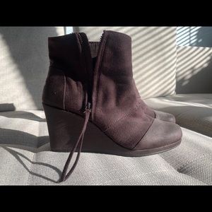 TOMS Brown Wedge Boots